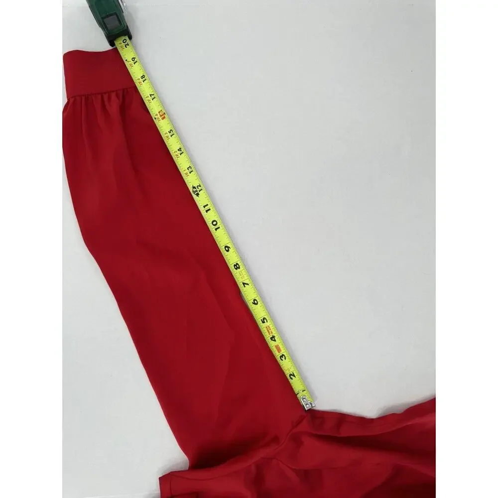 Michael Kors Blouse Size XS Logo Red Career Business Office Flowy​​​ - Picture 14 of 16